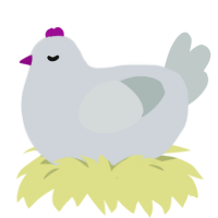 A mist and silver chicken