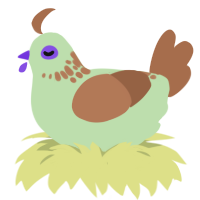 Matcha, a gluppy and brown chicken with a neck-speckle pattern