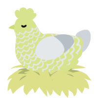 A lemon and mist chicken with a lace pattern