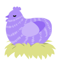 A lilac chicken with a bar pattern