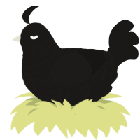 A sable chicken with a lace pattern