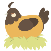 A honey and bark chicken with a head pattern