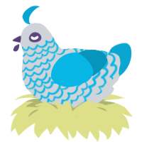 Ace of diamonds, a mist and cerulean chicken with a lace pattern