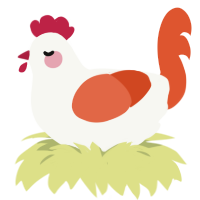 A white and vermilion chicken