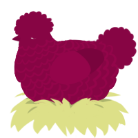 Cranberry Brie, a maroon chicken with a lace pattern