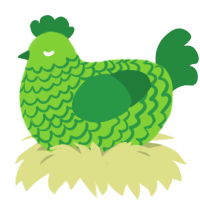 A grass and viridian chicken with a lace pattern