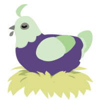 ectoplasm, a overcast and gluppy chicken with a head pattern