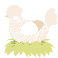 A cream chicken with a lace pattern