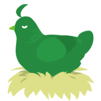A viridian chicken with a neck-band pattern