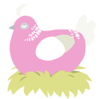 A pink and white chicken with a neck-band pattern