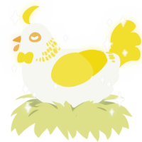 A white and yellow chicken with a neck-band pattern