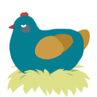 A sea and gold chicken