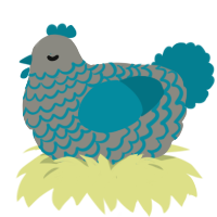 A ash and sea chicken with a lace pattern