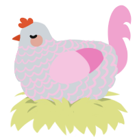 A mist and pink chicken with a lace pattern