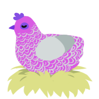 Strawberry Shake, a orchid and silver chicken with a double-lace pattern