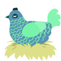A brown and wine chicken with a lace pattern
