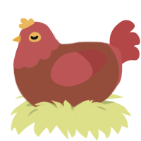A russet and red chicken with a head pattern