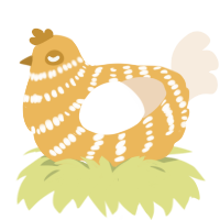 A honey and cream chicken with a bar pattern