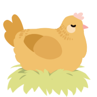winnie, a honey and orange chicken with a neck-band pattern