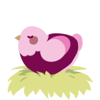 Strawbaby, a wine and pink chicken with a head pattern