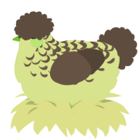 A lemon and bark chicken with a half-lace pattern