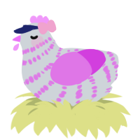 Jessie Pinkman, a mist and orchid chicken with a bar pattern