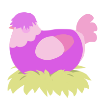 Lollipop, a orchid and pink chicken with a head pattern