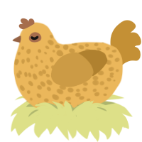 Berry Boba, a honey and gold chicken with a speckle pattern