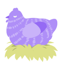 A lilac chicken with a bar pattern