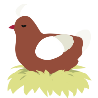A russet and white chicken