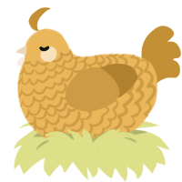 A honey and gold chicken with a lace pattern