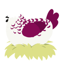 A white and wine chicken with a half-lace pattern