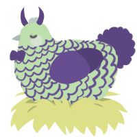 A gluppy and overcast chicken with a lace pattern