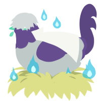 Touya Todoroki, a silver and overcast chicken with a head pattern