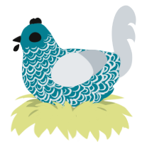 A sea and mist chicken with a double-lace pattern