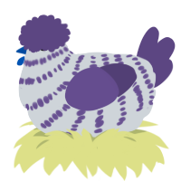 A mist and overcast chicken with a bar pattern