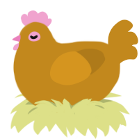 croissant, a ochre chicken