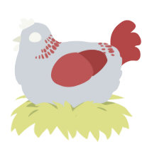 A mist and red chicken with a neck-band pattern