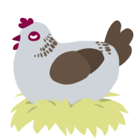 A mist and bark chicken with a neck-band pattern