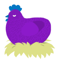 A violet chicken with a double-lace pattern