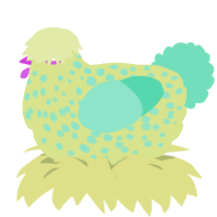 Faded Dream, a lemon and mint chicken with a speckle pattern