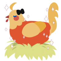 A vermilion and honey chicken with a head pattern