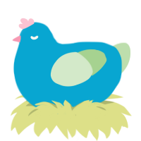 A cerulean and gluppy chicken