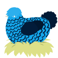 A sky and tumblr chicken with a lace pattern