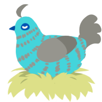 Ice Ice Baby, a aqua and ash chicken with a bar pattern