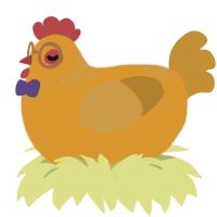 A orange and gold chicken with a neck-speckle pattern