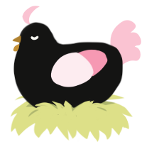 A black and rose chicken