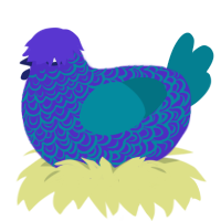A indigo and sea chicken with a double-lace pattern