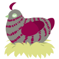 RENAME, a ash and maroon chicken with a bar pattern