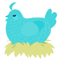 A aqua chicken with a lace pattern